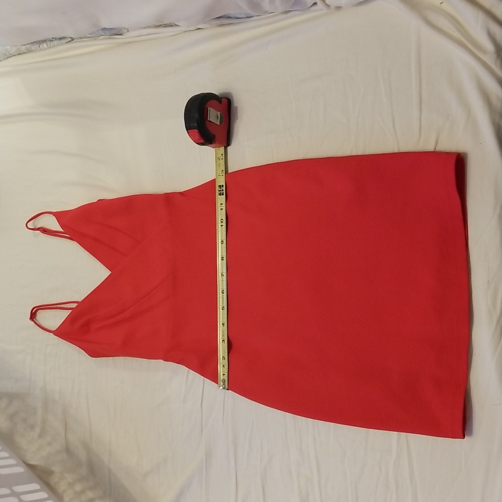 Lulu's dress XS orange-red, fully lined, adjustable straps, zipper in back - Picture 13 of 15